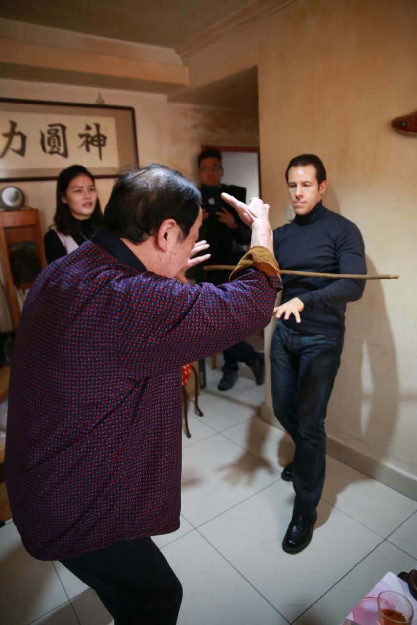 Laurent Morlet Entrainement Yi Quan bâton maître Wei Yuzhu Chine